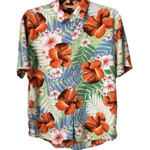 TOMMY HILFIGER Hawaiian‎ Tropical Short Sleeve Shirt XL Regular Fit